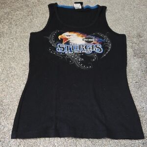 Harley-Davidson Black Tank Top with Eagle Sturgis Graphic